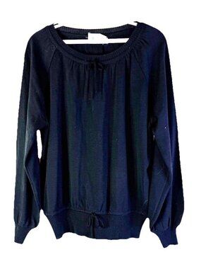 Vintage 70s Leslie Fay Bishop Puff Sleeve Boat Neck Lightweight Sweate